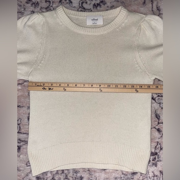 Aritzia Wilfred Seabrook Puff-sleeve Sweater Light Birch Cream Size Small - Picture 5 of 9